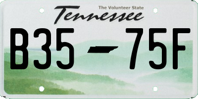 TN license plate B3575F