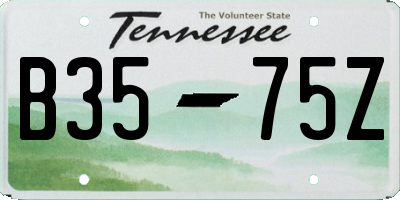 TN license plate B3575Z