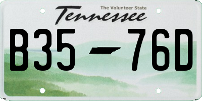 TN license plate B3576D