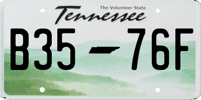 TN license plate B3576F