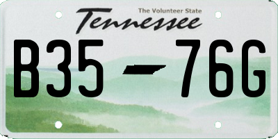 TN license plate B3576G
