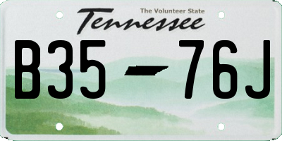 TN license plate B3576J