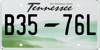 TN license plate B3576L