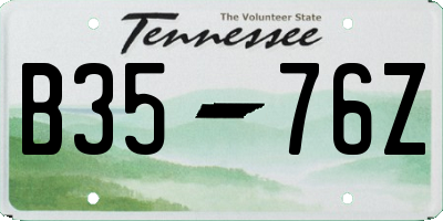 TN license plate B3576Z