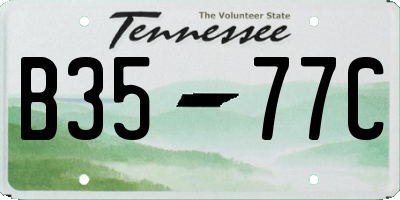 TN license plate B3577C
