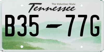 TN license plate B3577G