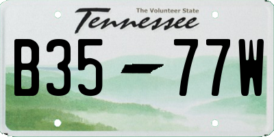 TN license plate B3577W