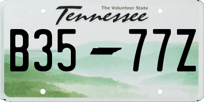 TN license plate B3577Z