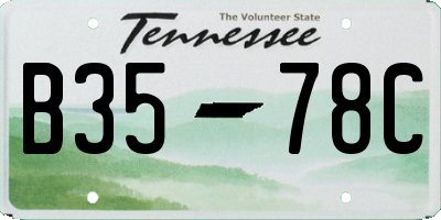 TN license plate B3578C