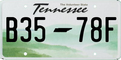 TN license plate B3578F