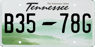 TN license plate B3578G
