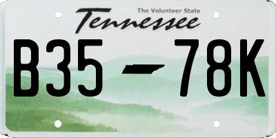 TN license plate B3578K
