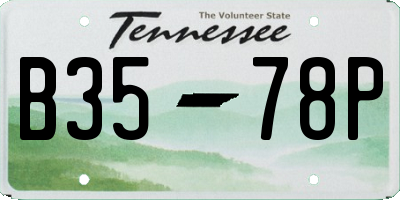 TN license plate B3578P