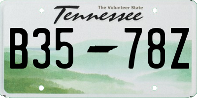 TN license plate B3578Z
