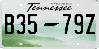 TN license plate B3579Z