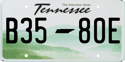 TN license plate B3580E