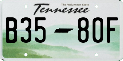 TN license plate B3580F