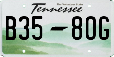 TN license plate B3580G