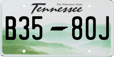 TN license plate B3580J