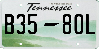 TN license plate B3580L