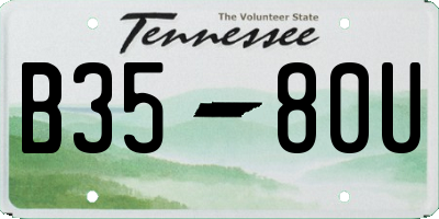 TN license plate B3580U
