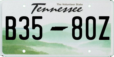 TN license plate B3580Z