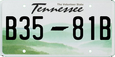 TN license plate B3581B