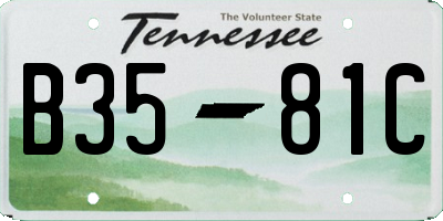 TN license plate B3581C