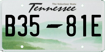 TN license plate B3581E