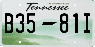 TN license plate B3581I