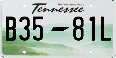 TN license plate B3581L