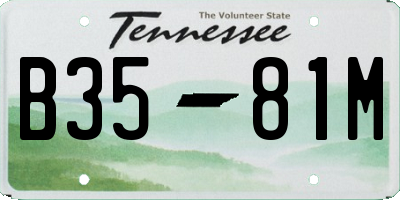 TN license plate B3581M