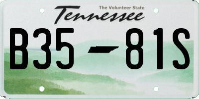 TN license plate B3581S