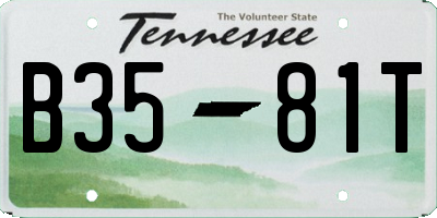 TN license plate B3581T