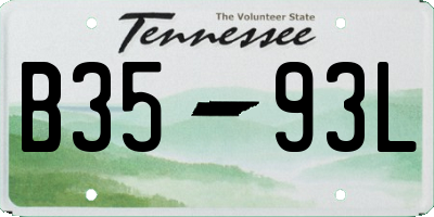 TN license plate B3593L