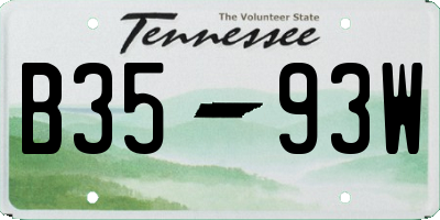 TN license plate B3593W