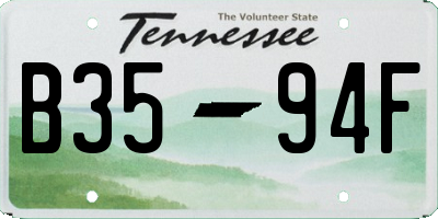 TN license plate B3594F