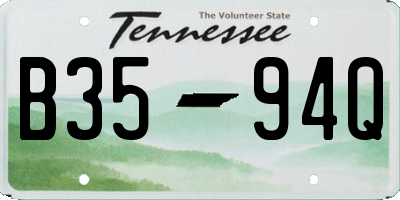 TN license plate B3594Q