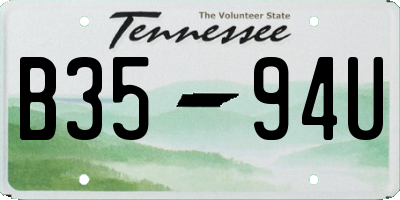 TN license plate B3594U