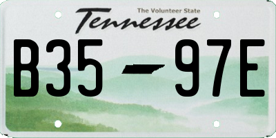 TN license plate B3597E