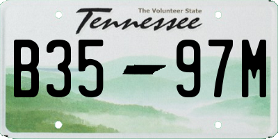 TN license plate B3597M