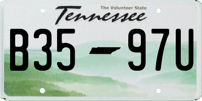 TN license plate B3597U
