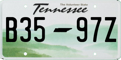 TN license plate B3597Z