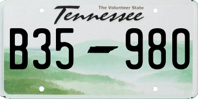 TN license plate B3598O
