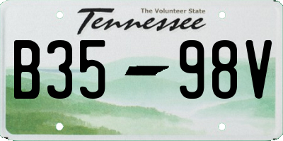 TN license plate B3598V