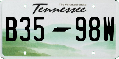 TN license plate B3598W