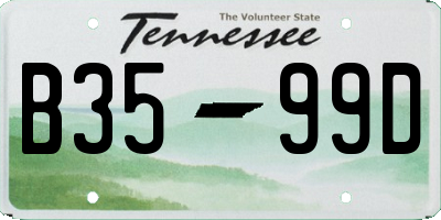 TN license plate B3599D