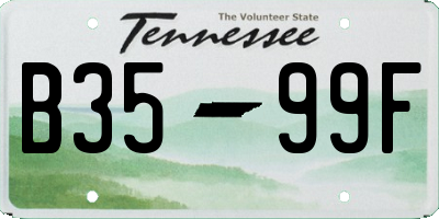 TN license plate B3599F