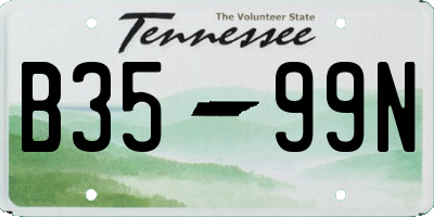 TN license plate B3599N