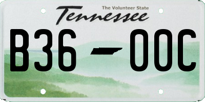 TN license plate B3600C